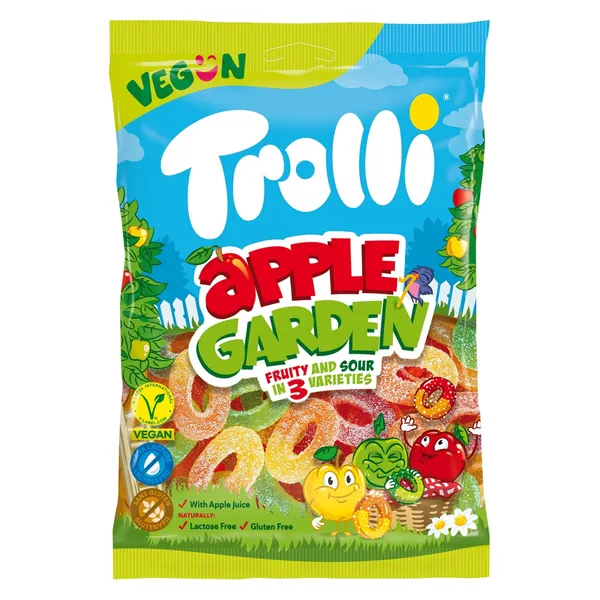 Želejkonfektes Trolli Apple Garden, vegānisks 175g