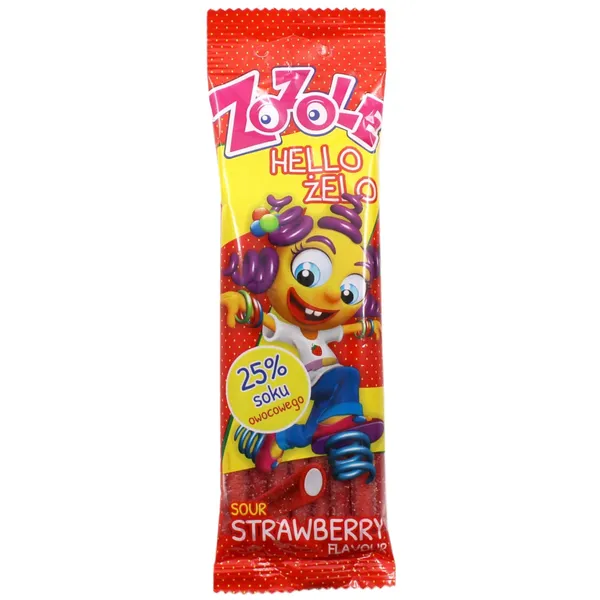 Želejkonfektes Zozole Strawberry strip sour 75g