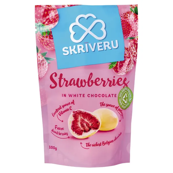 Zemenes baltajā šokolādē 100g