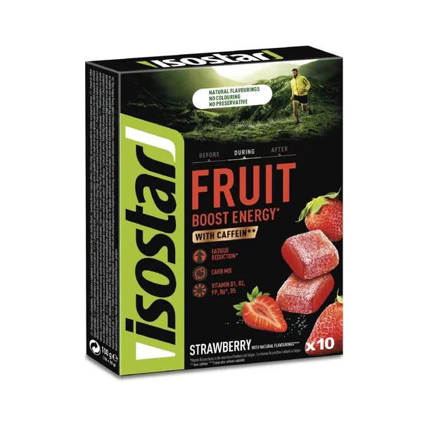 Zemeņu marmelādes Isostar Energy Boost Caffeine 10x10g