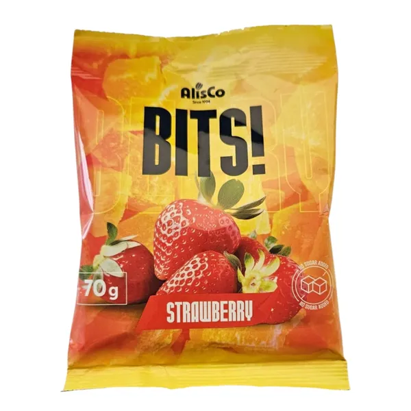 Zemeņu uzkoda Bits bez pievienota cukura 70g
