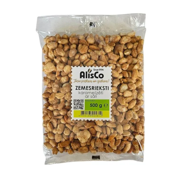 Zemesrieksti Alis Co karamelizēti ar sāli, grauzdēti 500g