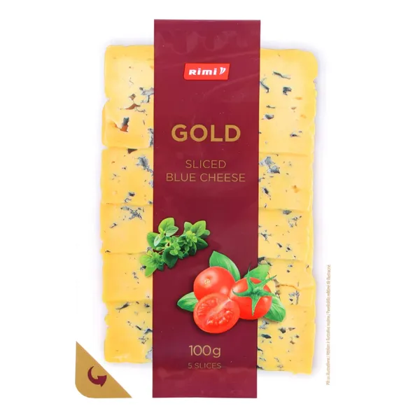 Zilā pelējuma siers Gold šķēlēs 50% Rimi 100g