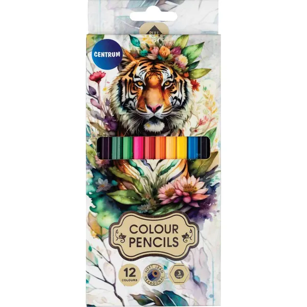 Zīmuļi Centrum TIGER gari sešstūraini 12kr