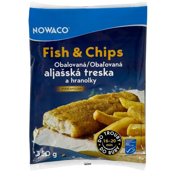 Saldēts zivs ēdiens Nowaco Fish And Chips 350g MSC