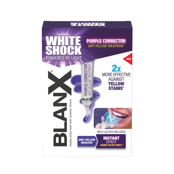 Zobu balināšanas līdzeklis BLANX White Shock Purple Corrector LED 20ml
