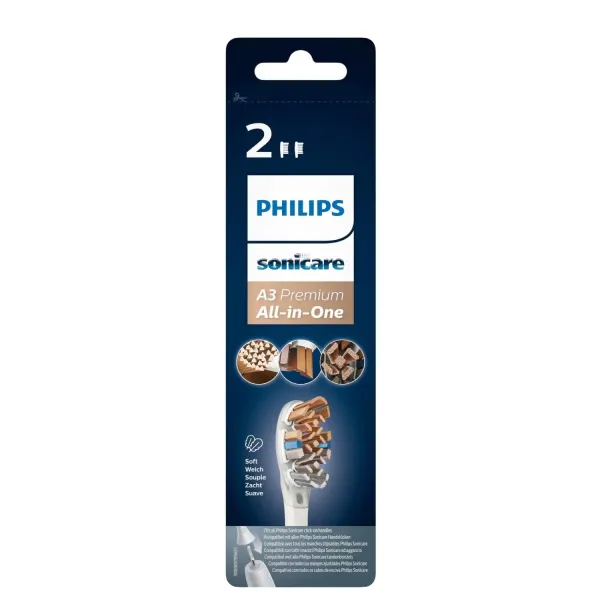 Zobu birstes uzgaļi Philips Sonicare A3 Premium All-in-One (balti) 2gab