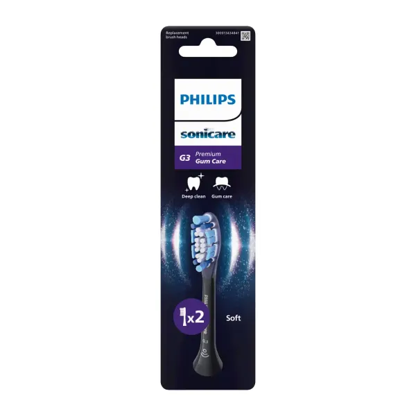 Zobu birstes uzgaļi Philips Sonicare Premium Gum Care melni 2gab.