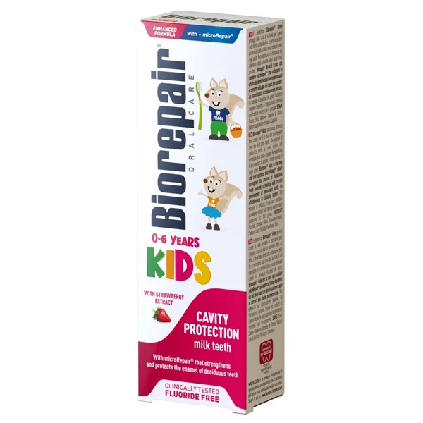Zobu pasta bērniem ar zemeņu garšu BIOREPAIR Kids 0-6g, 50ml