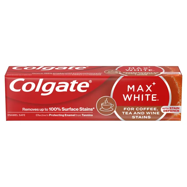 Dantų pasta COLGATE MAX WHITE COFFEE, TEA & WINE, 75 ml