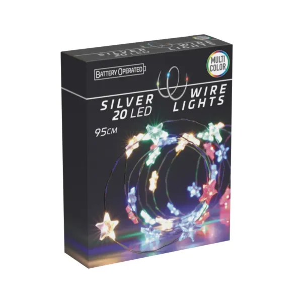 Zvaigžņu gaismiņu virtene 20LED daudzkrāsaina CH26