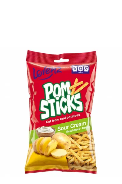 Kartupeļu salmiņi LORENZ Pomsticks, skābā krējuma, 100g
