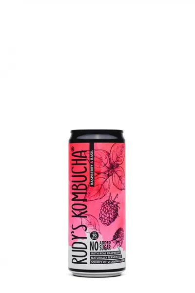 Rudys Kombucha Raspberry & Basil