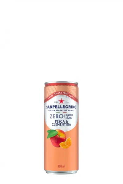 Limonāde S.PELLEGRINO Zero Peach&Clementine, bundžā, 0.33l (DEP)