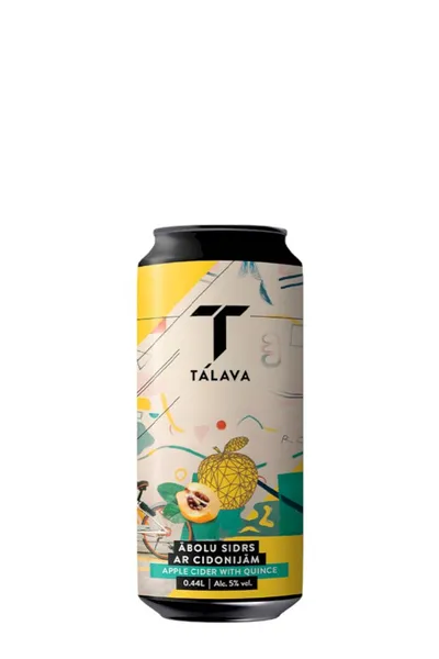 Sidrs TĀLAVAS Ābolu ar cidoniju, salds, 5%, bundžā, 0.44l (DEP)