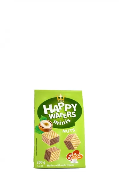 Vafeles Happy Wafers ar lazdu riekstu pildījumu