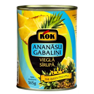 ANANĀSI KOK GABALIŅI VIEGLĀ SIRUPĀ 565G