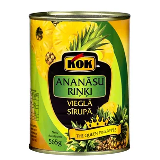 ANANĀSI KOK RIŅĶI VIEGLĀ SĪRUPĀ 565G