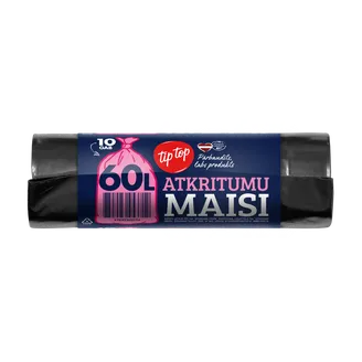 ATKR.MAISI TIP TOP 60L 10GAB 30MKR LDPE MELNI 60X78CM