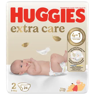 AUTIŅBIKSĪTES HUGGIES EXTRA CARE S2 3-6KG 24GAB