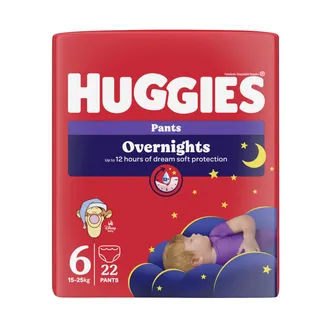 AUTIŅBIKSĪTES HUGGIES OVERNIGHT PANTS S6 15-25KG 22GAB