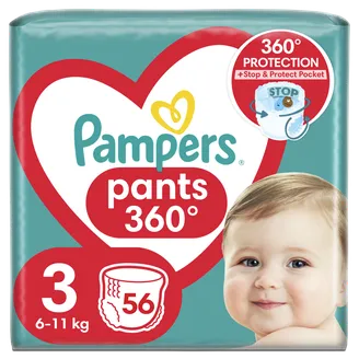 AUTIŅBIKSĪTES PAMPERS PANTS S3 6-11KG 56GAB