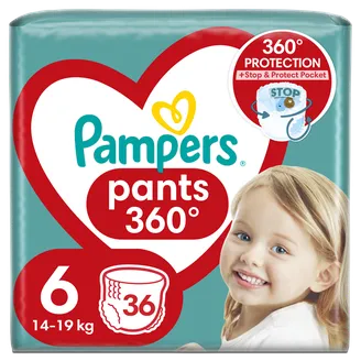 AUTIŅBIKSĪTES PAMPERS PANTS S6 15+KG 36GAB