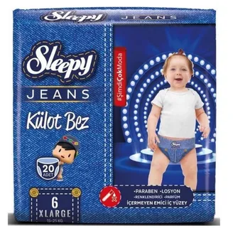 AUTIŅBIKSĪTES SLEEPY JEANS PANTS XLARGE S6 15-25KG 20GAB.