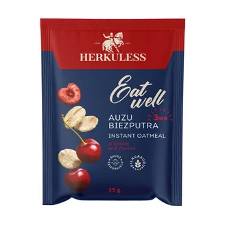 Auzu biezputra Herkuless ar ķiršiem ātri pagatavojamā 35g