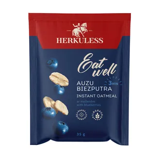 Auzu biezputra Herkuless ar mellenēm ātri pagatavojamā 35g