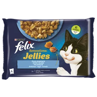 BARĪBA KAĶIEM KONS.FELIX SENSATIONS JELLIES ZIVJU IZL. 85GX4