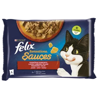 BARĪBA KAĶIEM KONS.FELIX SENSATIONS SAUCES GAĻAS IZL.85GX4