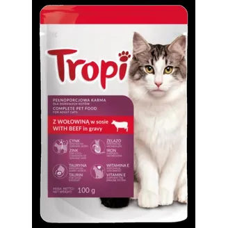 BARĪBA KAĶIEM KONS.TROPI AR LIELLOPA GAĻU 100G