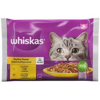 BARĪBA KAĶIEM KONS.WHISKAS AR MĀJPUTNU GAĻAS IZLASE 7+85GX4