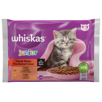 BARĪBA KAĶIEM KONS.WHISKAS JUNIOR KLASISKĀ GAĻAS IZL. 85GX4