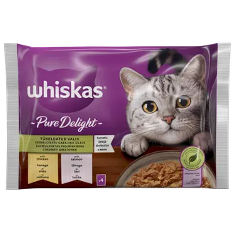 BARĪBA KAĶIEM KONS.WHISKAS PURE DELIGHT JAUKTĀ IZLASE 85GX4