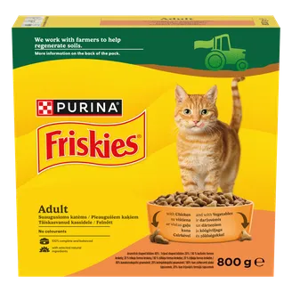 BARĪBA KAĶIEM SAUSĀ FRISKIES VISTA-DĀRZEŅI 800G