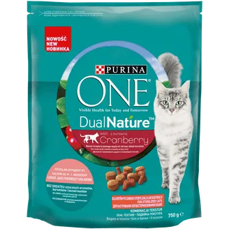 BARĪBA KAĶIEM SAUSĀ ONE DUAL NATURE STERILIZ.AR LASI 750G