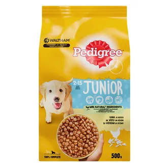 BARĪBA SUŅIEM SAUSĀ PEDIGREE JUNIOR AR MĀJPUT.G.DĀRZ.500G