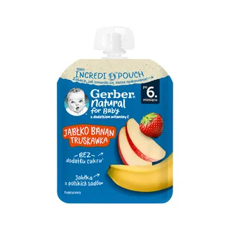 BIEZENIS GERBER ĀBOLS BANĀNS ZEMENES 6+ 80G