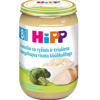 BIEZENIS HIPP RĪSI AR BROKOĻIEM TRUŠA GAĻU 8+ 220G