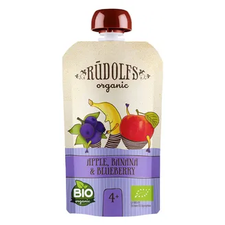 Biezenis RŪDOLFS BIO Ābolu, banānu, melleņu, no 4 mēn., tūbiņā, 110g