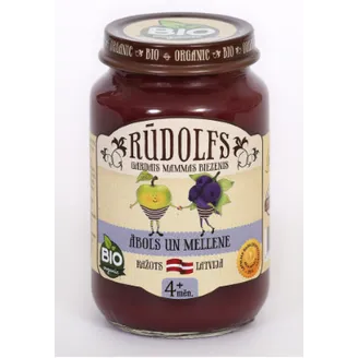 Biezenis RŪDOLFS BIO ābolu un melleņu, no 4 mēn., 190g