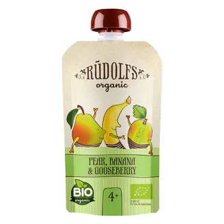 Biezenis RŪDOLFS BIO Bumbieru, banānu, ērkšķogu, no 4 mēn., tūbiņā, 110g