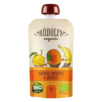 Biezenis RŪDOLFS BIO Mango, banānu, cidoniju, no 4 mēn., tūbiņā, 110g