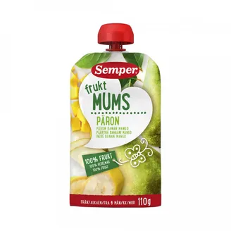 BIEZENIS SEMPER FRUKTMUMS BUMBIERU BANĀNU MANGO 6+ 110G