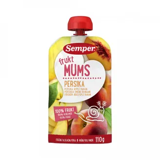 BIEZENIS SEMPER FRUKTMUMS PERSIKU ĀBOLU BANĀNU 6+ 110G