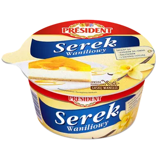 Krēmīgs biezpiens PRESIDENT ar vaniļas garšu, 400g