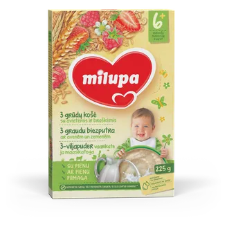 BIEZPUTRA 3 GRAUDU MILUPA AR AVENĒM ZEMENĒM 6+ 225G