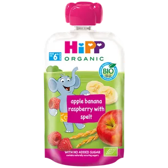 BIEZPUTRA PILNGRAUDU HIPP ĀBOLU BANĀNU AVEŅU 6+ 100G